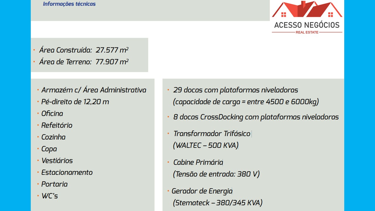 GALPÃO PARA LOCAÇÃO 27.577 M² JUNDIAÍ F629
