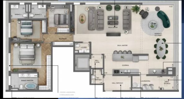 APARTAMENTOS  EM ALTO DE PINHEIROS  -  ELEVADO PADRÃO COM 182 M²  - 3 VAGAS - D092