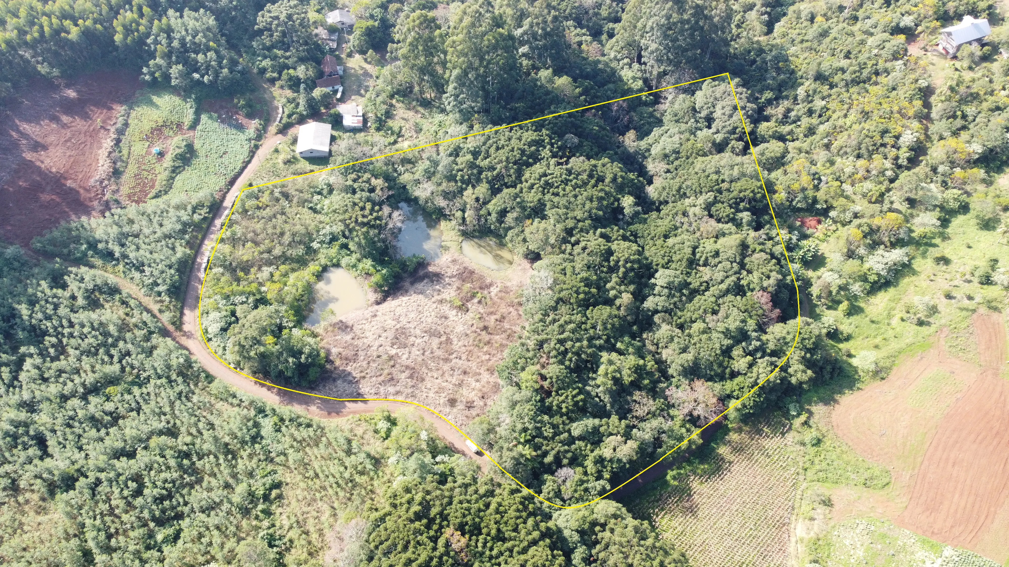 Área de terra com açudes e riacho à venda em Morro Reuter-RS