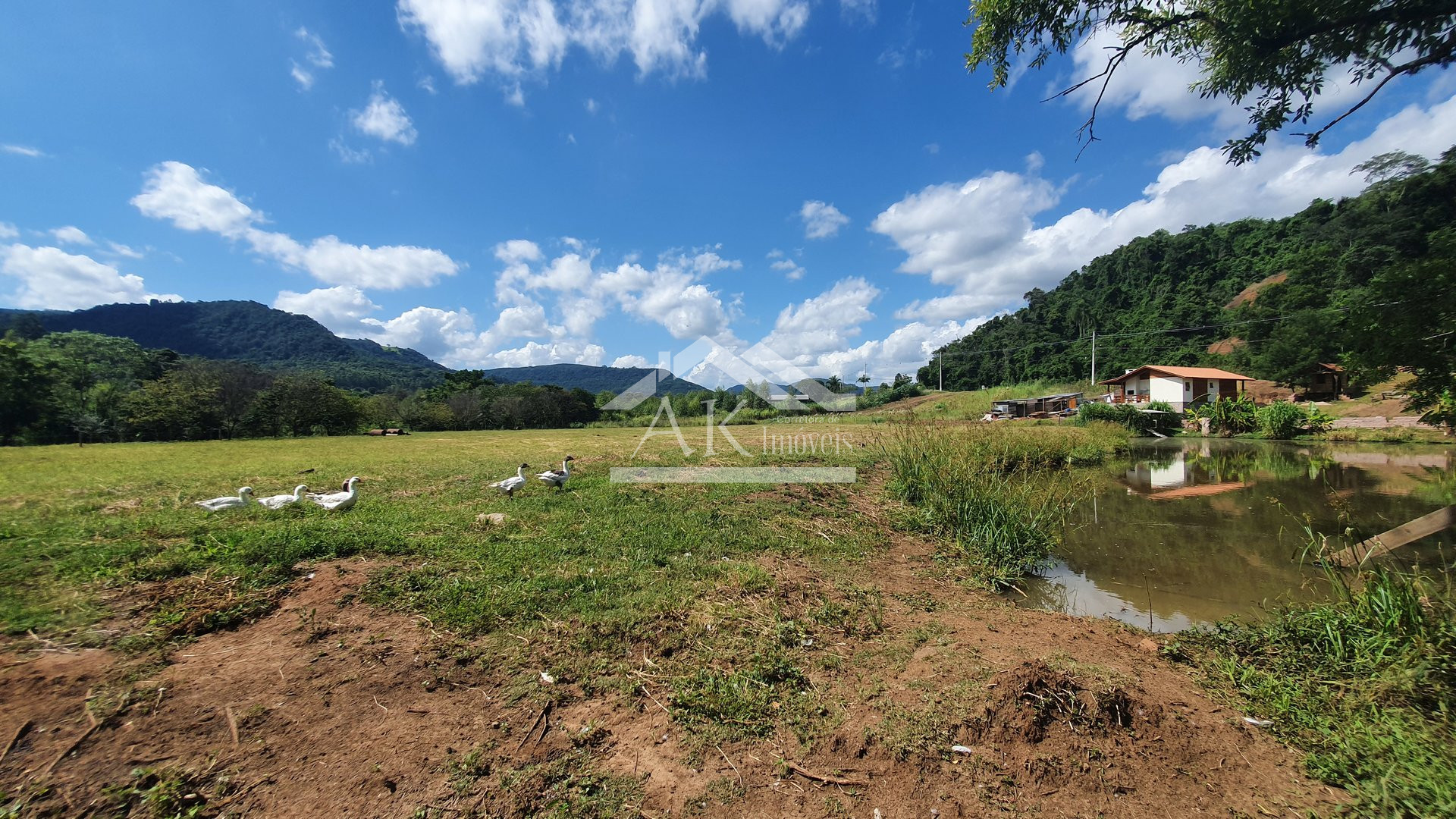 Área de terras com açude e fundos para o Rio Cadeia à venda em Picada Café na Serra Gaúcha