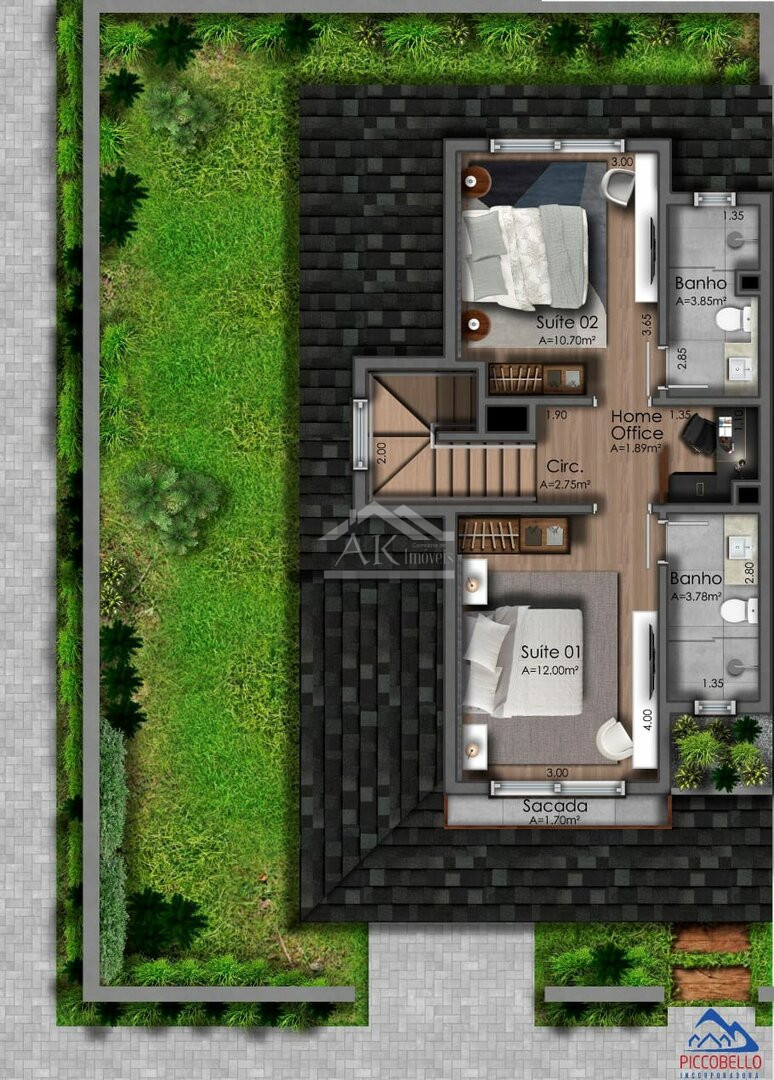 Sobrados novos com jardim privativo à venda em Nova Petrópolis na Serra Gaúcha