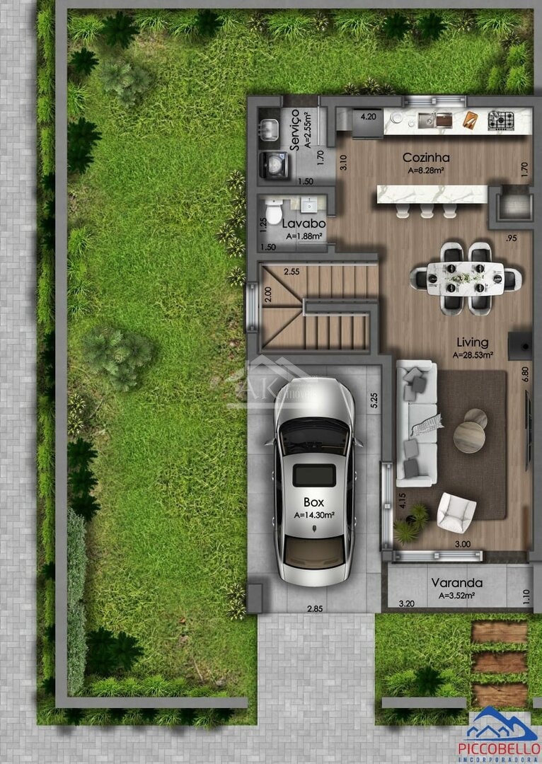 Sobrados novos com jardim privativo à venda em Nova Petrópolis na Serra Gaúcha