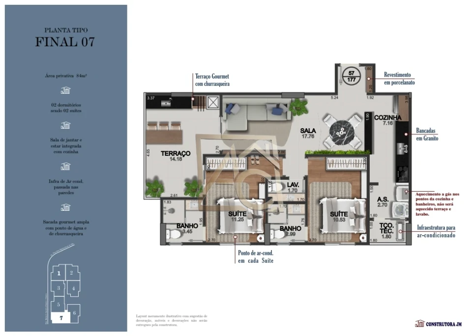 Imagens do imóveis Apartamento à Venda no Caiçara – Praia Grande/SP | 2 Suítes | 84m² | 2 Vagas | Alto Padrão