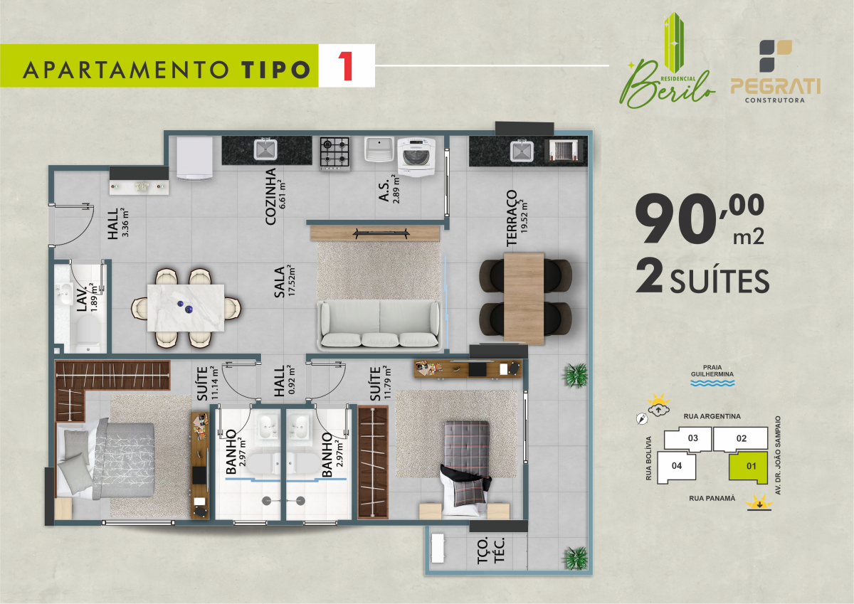 Imagens do imóveis Apartamento À Venda Residencial Berilo Praia Grande