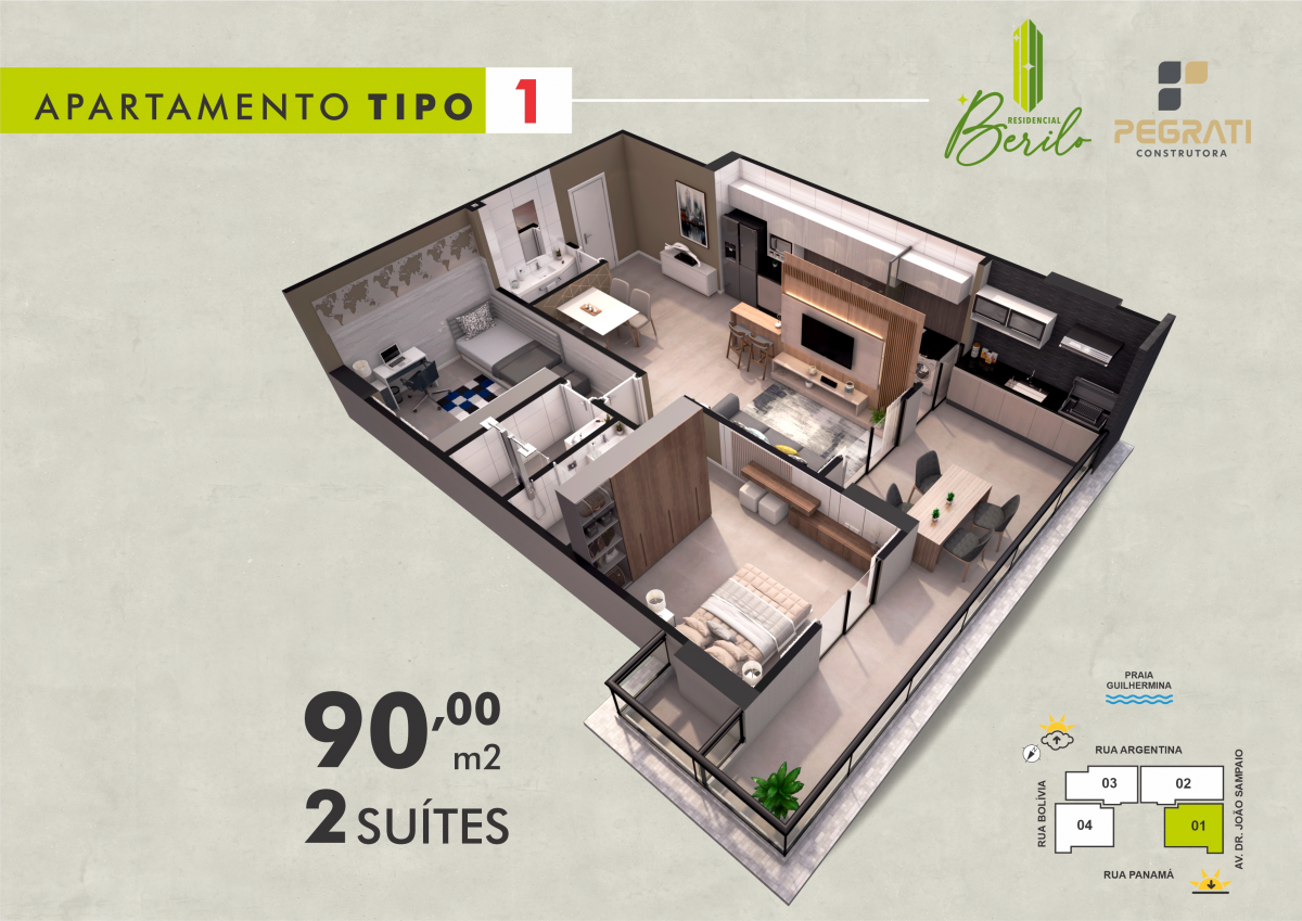 Imagens do imóveis Apartamento À Venda Residencial Berilo Praia Grande