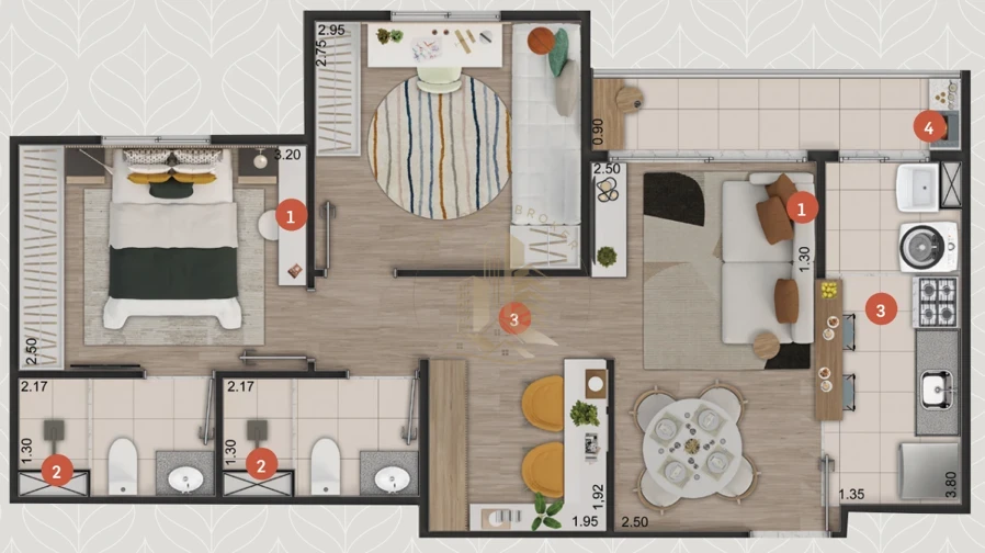 RESERVA BOTANICO - APARTAMENTO 50 M² - JARDIM BOTANICO