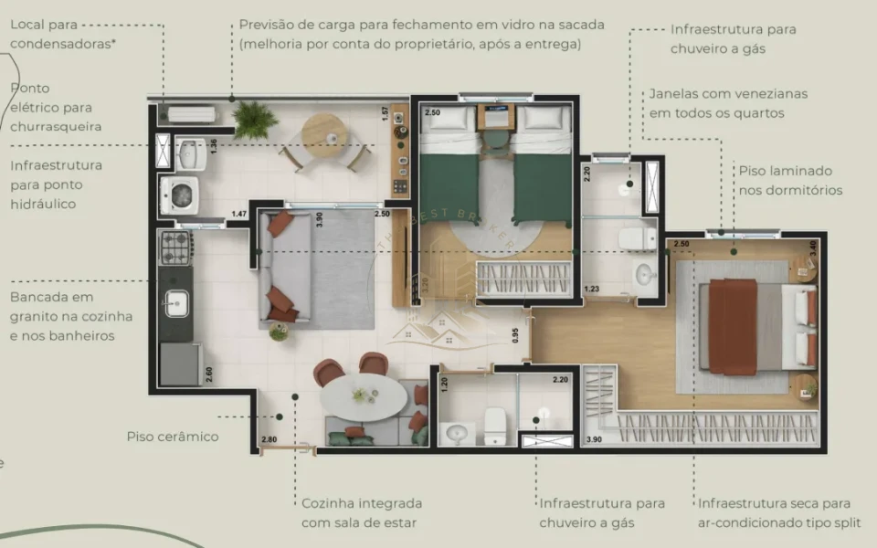 MATA RARA -  APARTAMENTO 57m² -  zona sul região do Vivenda da Mata