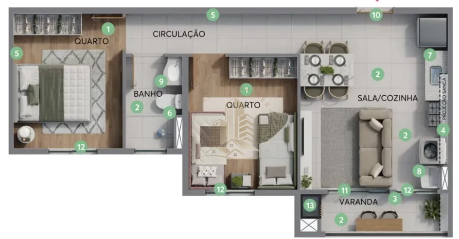 GRAN PRIMAVERA - APARTAMENTO 44m² -  REGIAO DOS OLHOS D'ÁGUA