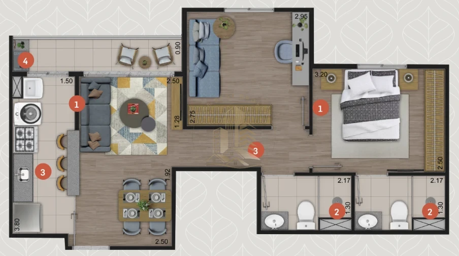 RESERVA BOTANICO - APARTAMENTO 50 M² - JARDIM BOTANICO