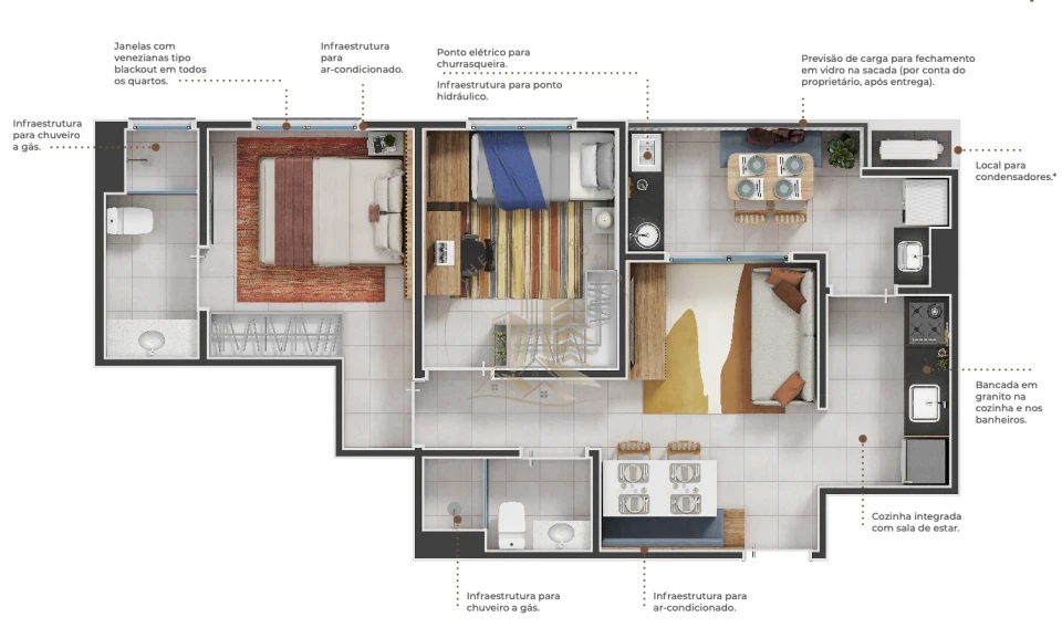 CAPITÃO -  APARTAMENTO 55 m² -  CAMPOS ELISEOS