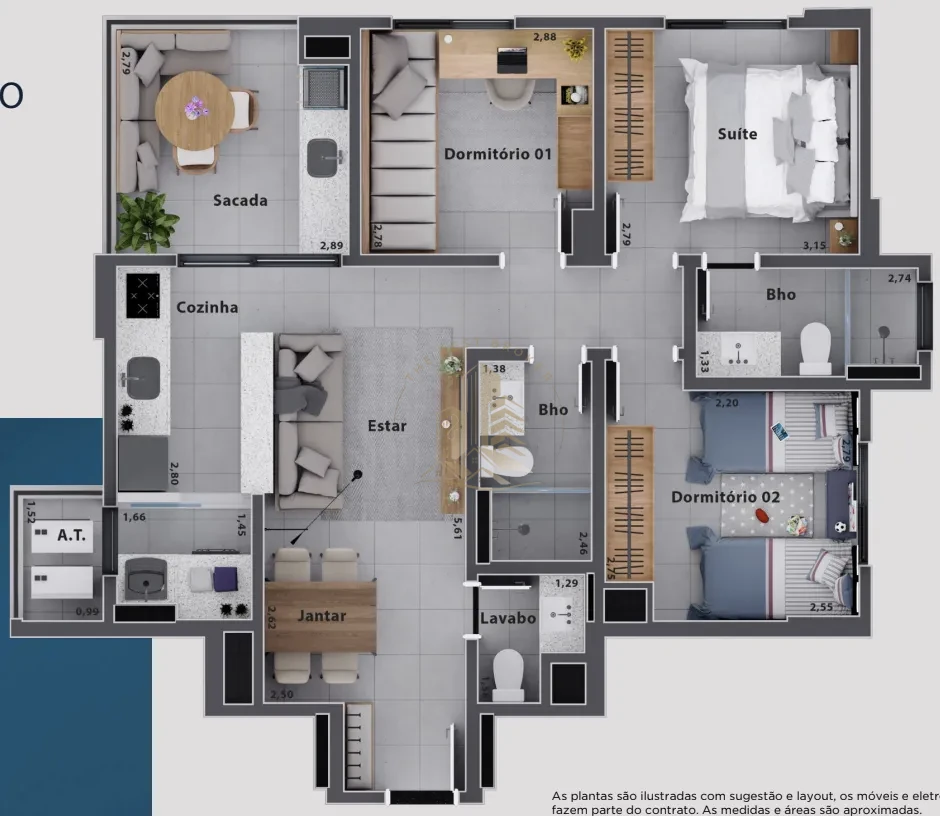 CORALE - APARTAMENTO DE 80 M² - NOVA ALIANÇA