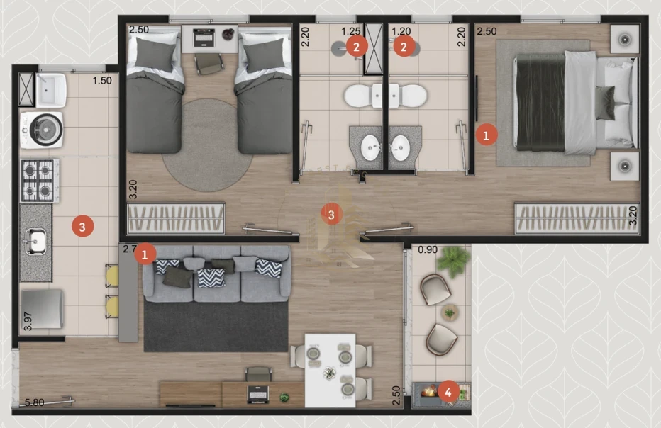 RESERVA BOTANICO - APARTAMENTO 50 M² - JARDIM BOTANICO