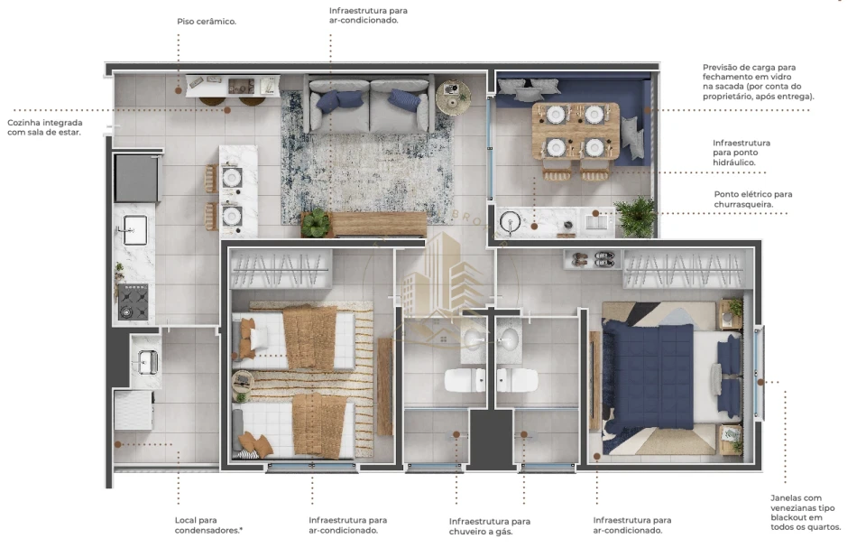 CAPITÃO - APARTAMENTO 57 m² - CAMPOS ELISEOS