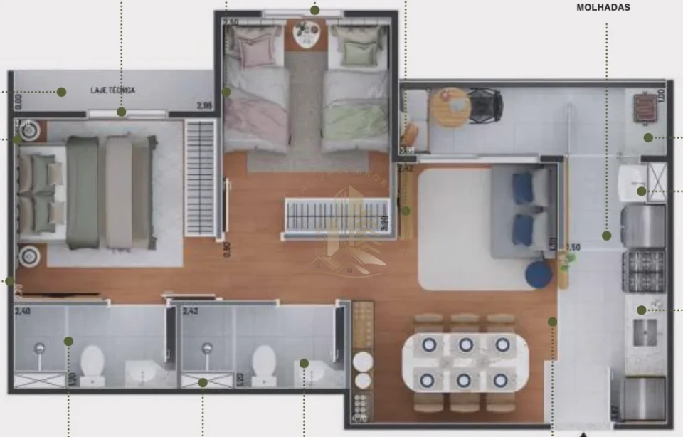 VILLAGE GAIA - APARTAMENTO 50 M² -  JARDIM GUAPORE