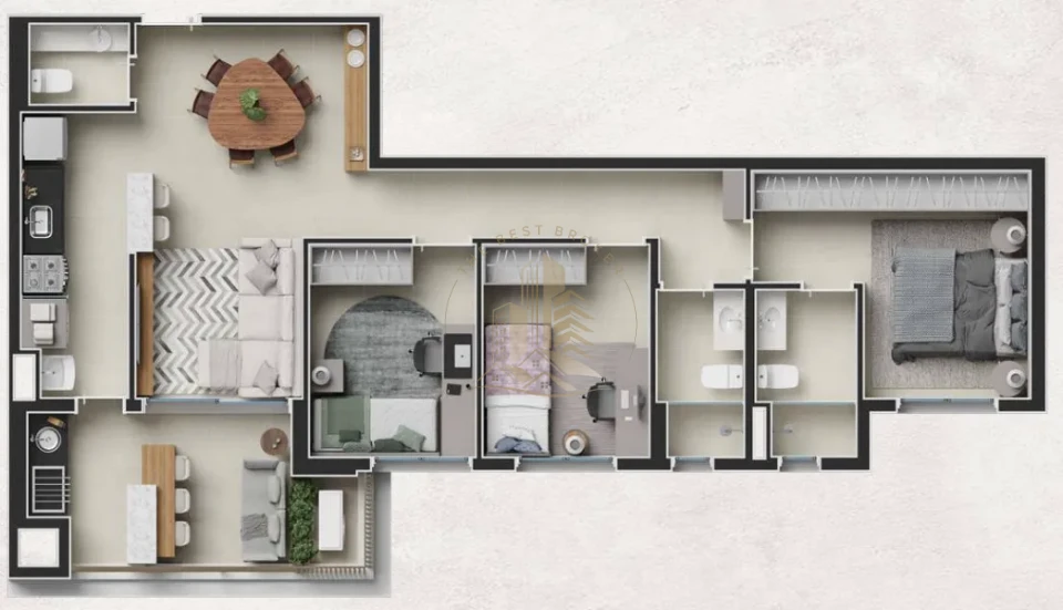PLAZA SEVILHA - APARTAMENTO 93m² -  Jardim Olhos d'Água