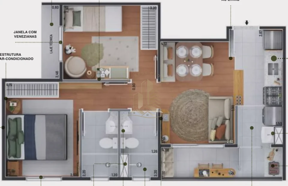 VILLAGE GAIA - APARTAMENTO 50 M² -  JARDIM GUAPORE