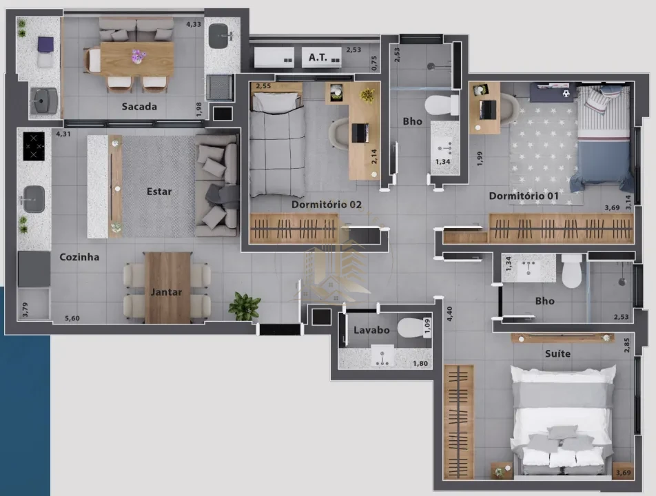 CORALE - APARTAMENTO DE 85 M² - NOVA ALIANÇA
