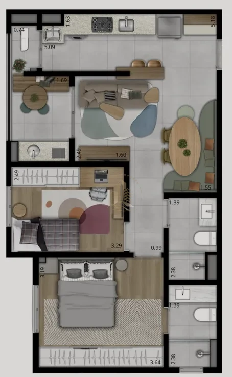 CITY CLUB - APARTAMENTO 64m² - CITY RIBEIRAO
