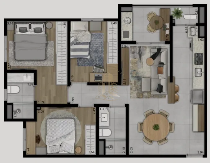 CITY CLUB - APARTAMENTO 81m²  - CITY RIBEIRAO