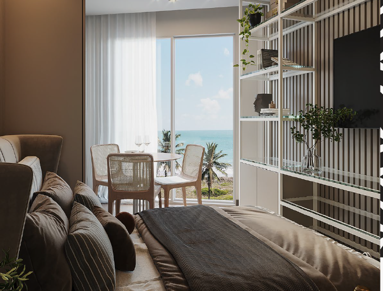 Imagens do imóveis FLAT À BEIRA MAR À VENDA, 24m², 1 QUARTO, ÁREA DE LAZER COMPLETA, SUL, VAGA ROTATIVA, INTERMARES