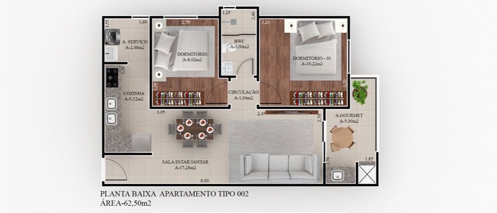 Imagens do imóveis Apartamento com 2 dormitórios à venda, 62 m² por R$ 427.420,00 - Country - Cascavel/PR