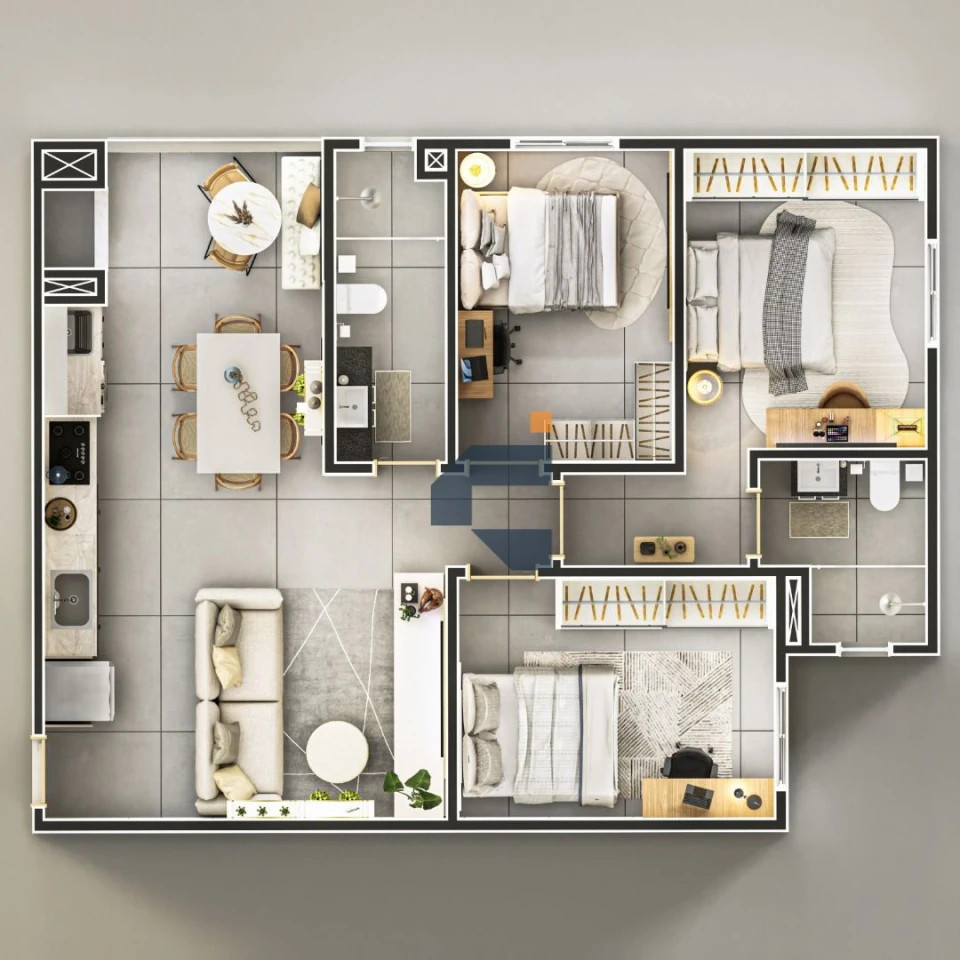 Apartamento com 3 dormitórios à venda, 79 m² por R$ 703.791 - Parque São Paulo - Cascavel/PR