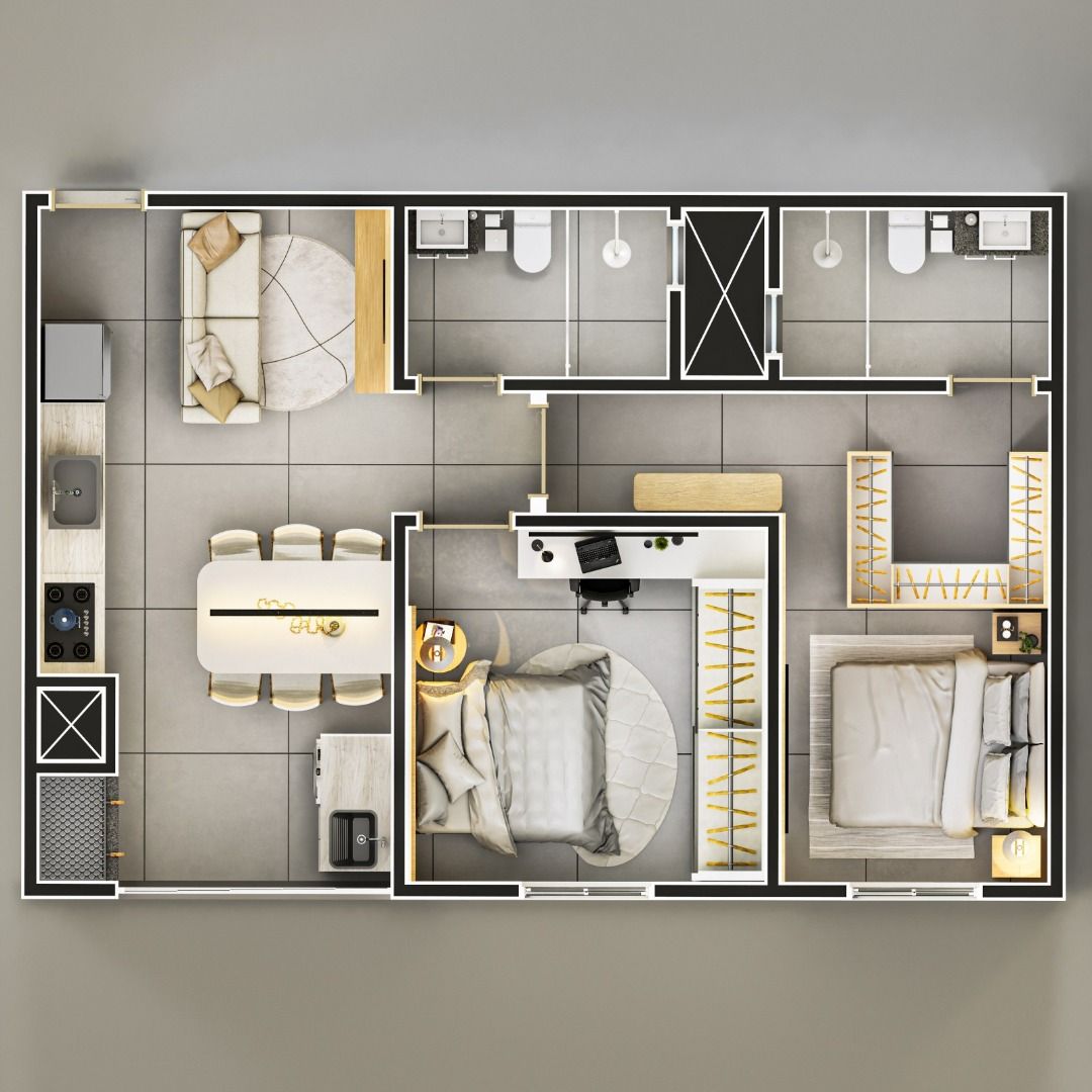 Imagens do imóveis Apartamento com 2 dormitórios à venda, 61 m² por R$ 560.359,00 - Parque São Paulo - Cascavel/PR