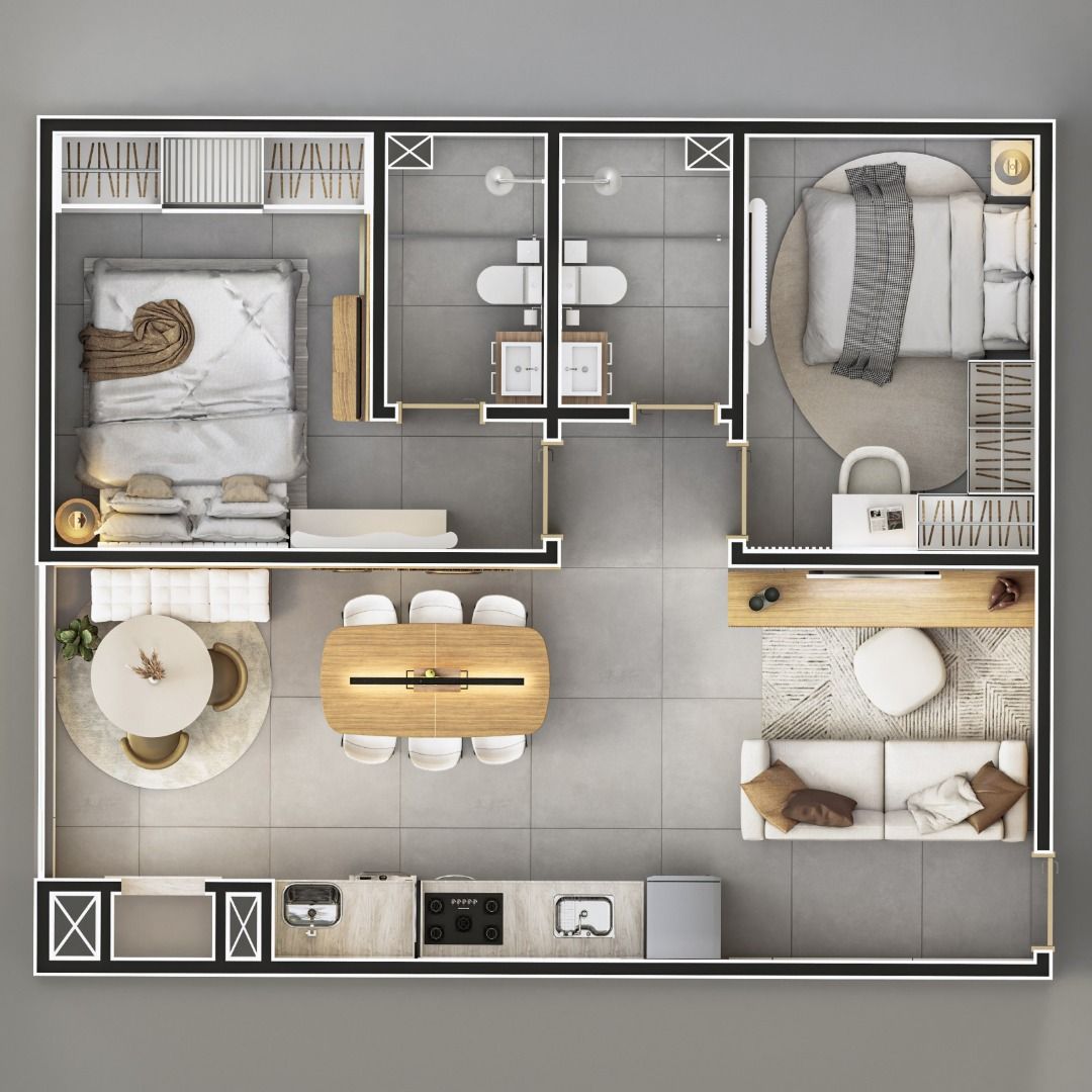 Imagens do imóveis Apartamento com 2 dormitórios à venda, 69 m² por R$ 652.000 - Parque São Paulo - Cascavel/PR