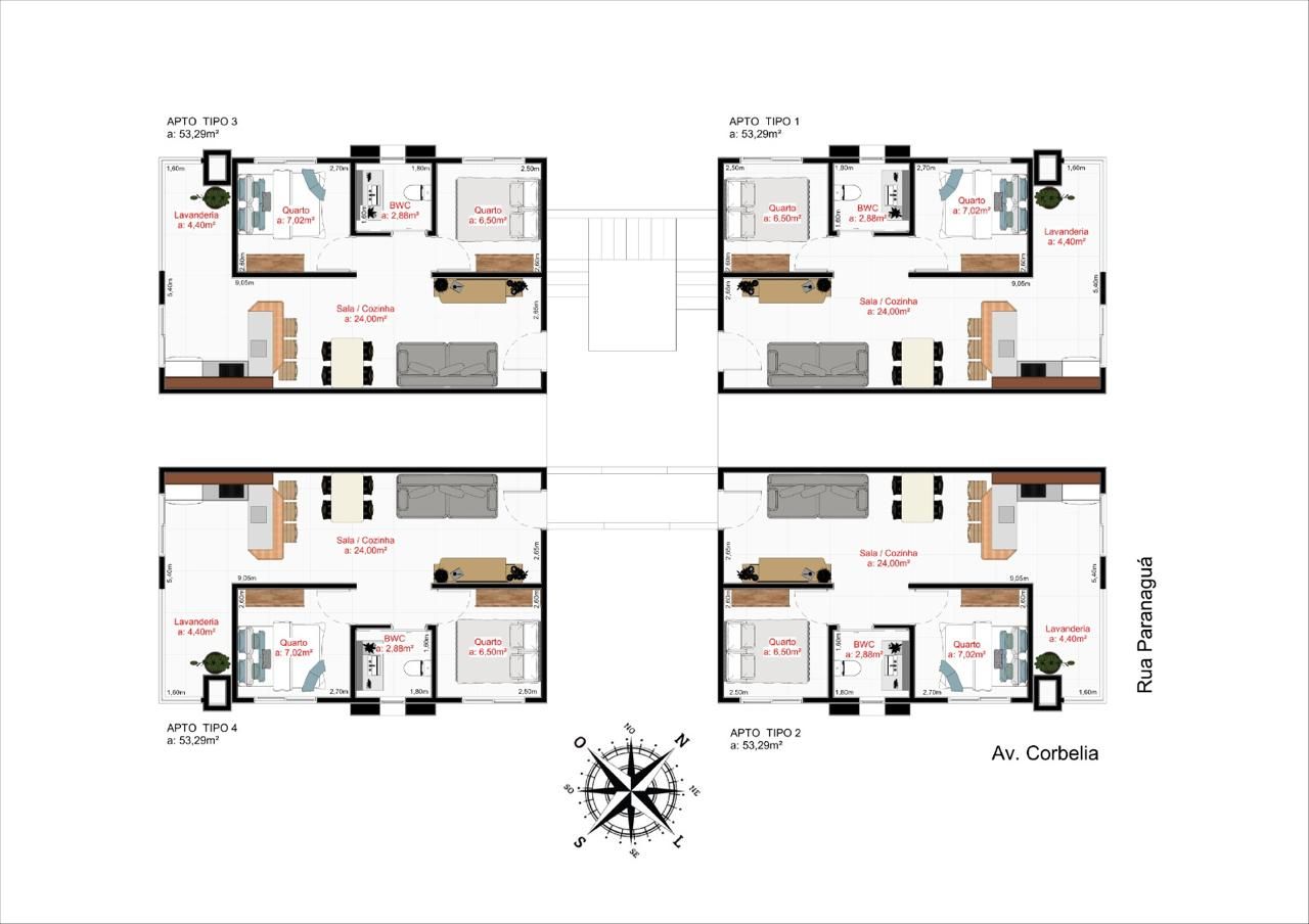 Apartamento com 2 dormitórios à venda, 53 m² por R$ 396.000,00 - São Cristóvão - Cascavel/PR