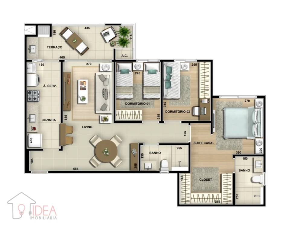 Imagens do imóveis Apartamento com 3 dormitórios (sendo 1 suíte) - Montreal Residence