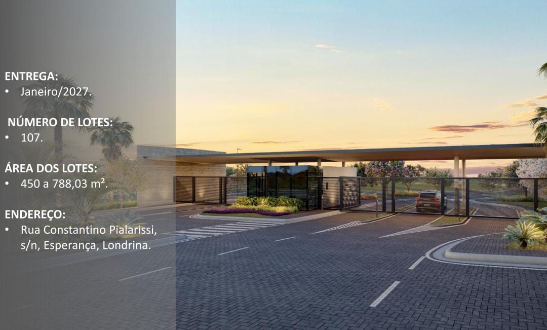Terreno alto padrão à venda - Lançamento  Condomínio Garnet - LOCALIZADO  a 400m do shopping Catuaí -  Londrina, PR