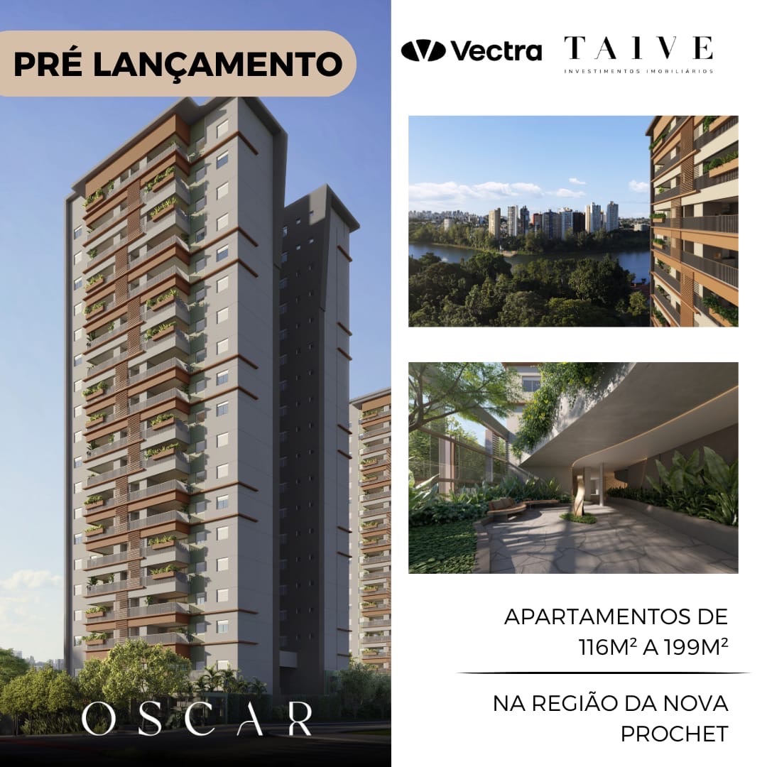 Lançamento Apartamento  à Venda, Edifício Oscar, 116m² úteis, 3 quartos sendo 1, suíte, 2 vagas, andar alto, Nova Prochet - Londrina, PR