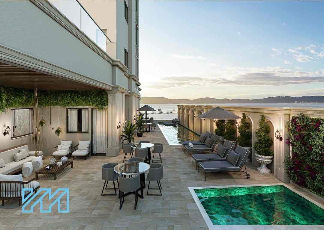 Lançamento apartamento a venda, 243m² úteis,  4 suítes, 3 vagas, Edifício Ristretto vista mar, piscina privativa, entrega dezembro 2025 - centro 