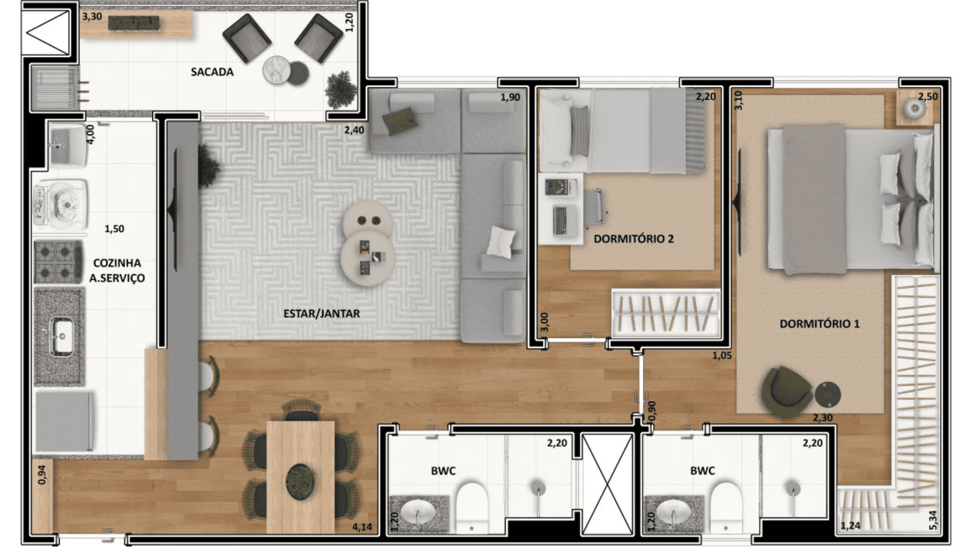 Apartamento à venda, Sunny Downtown,  64m2 uteis, 2 Dormitorios, Sendo 1 Suite, Sala Estendida, Sacada com Churrasqueira, Bairro: Marco Zero, Lon