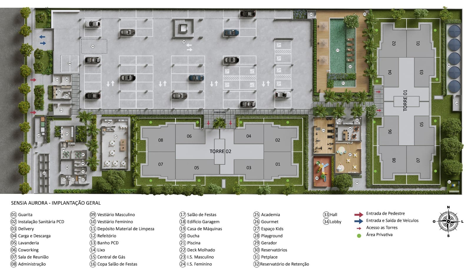 Apartamento na planta  à venda, Edifício Sensia Aurora,  50m² úteis, 02 quartos (1 suíte)  com sacada  - Aurora, Londrina, PR