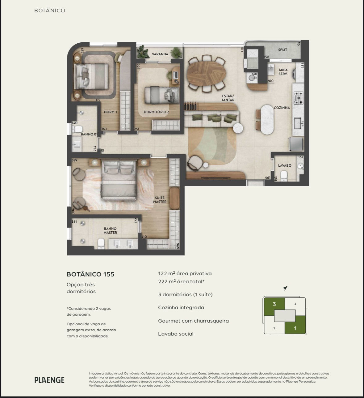 Lançamento Complexo Botânico na planta, apartamento 122m² úteis, 3 quartos sendo 1 suíte, prox a Ayrton Senna e Madre Leônia-  Gleba Palhano, Lon