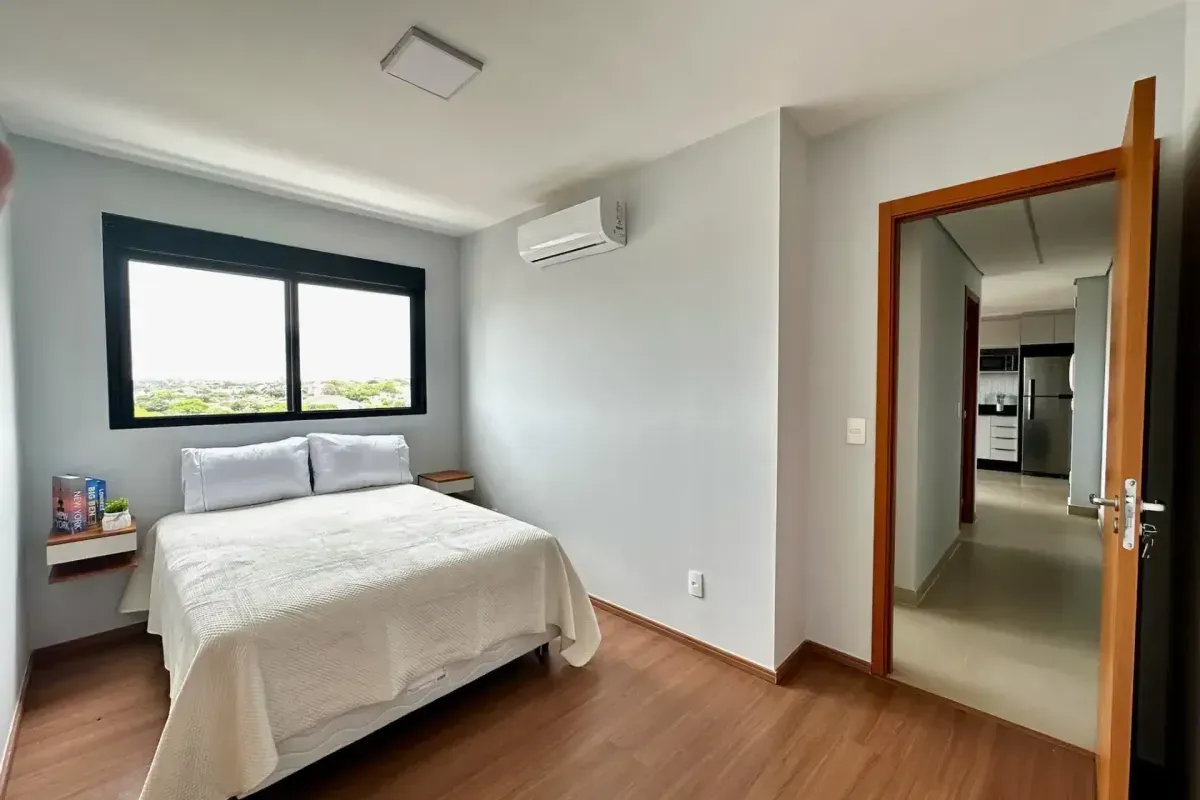 Apartamento à venda, Residencial Le Chalet, 56m² úteis, 2 quartos sendo 1 suíte, churrasqueira integrada - Parque Jamaica, Londrina, PR