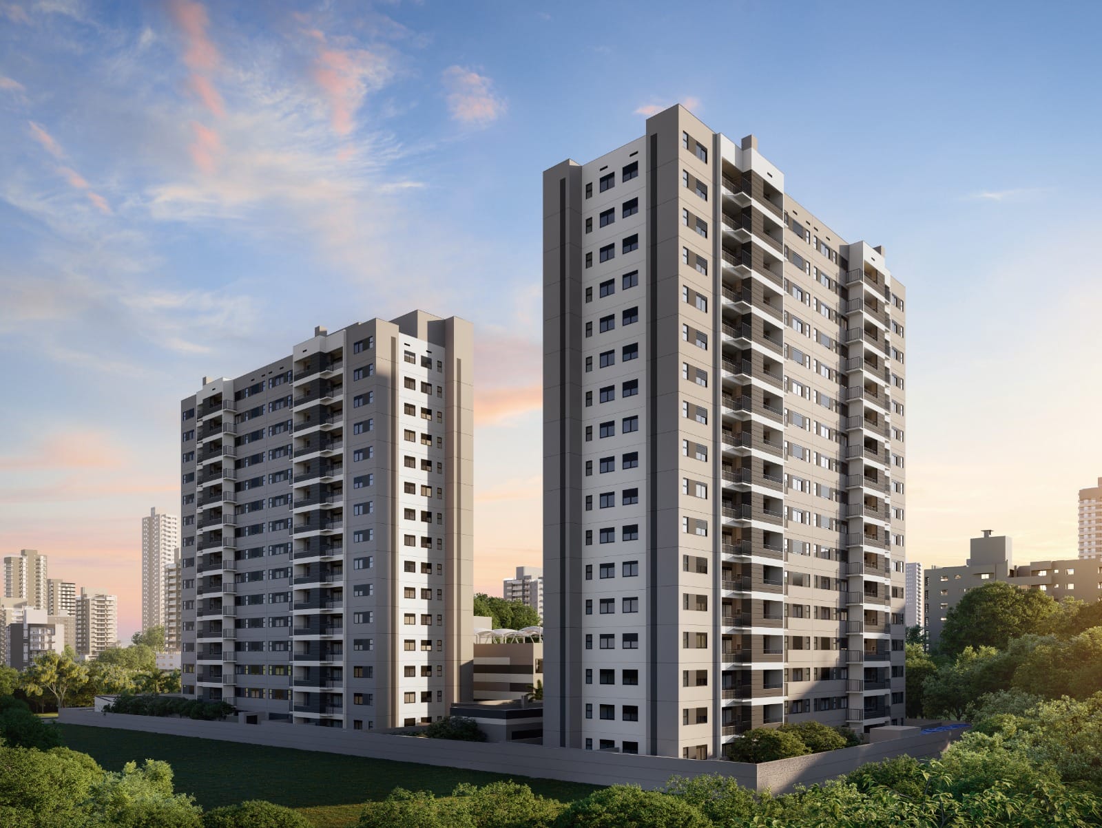 Apartamento na planta  à venda, Edifício Sensia Aurora,  50m² úteis, 02 quartos (1 suíte)  com sacada  - Aurora, Londrina, PR