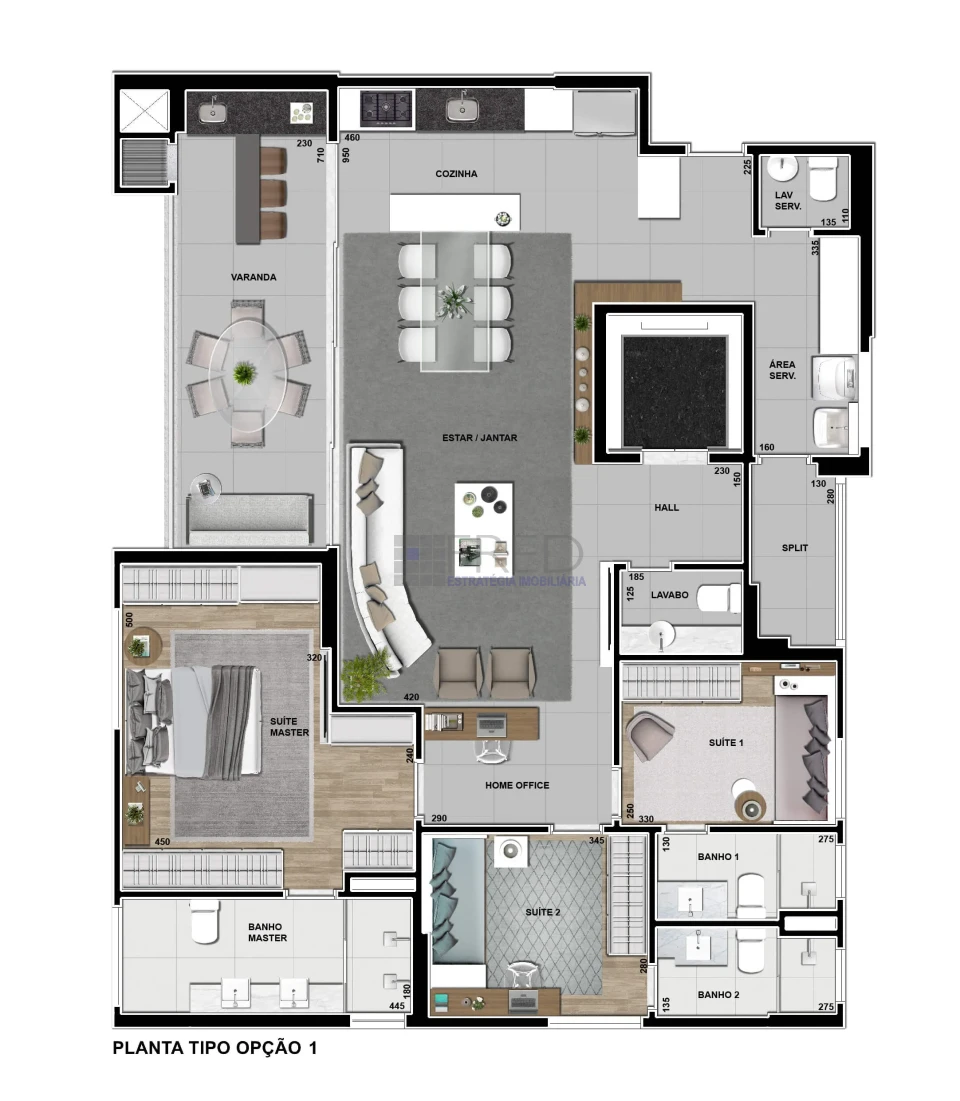 APARTAMENTO A VENDA -EDIFICIO TRIANON - ANDAR ALTO - LINDO