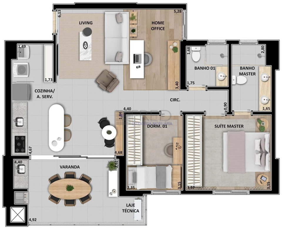 APARTAMENTO PARA LOCAÇÃO - CONDOMINIO ARTSY -  ANDAR ALTO