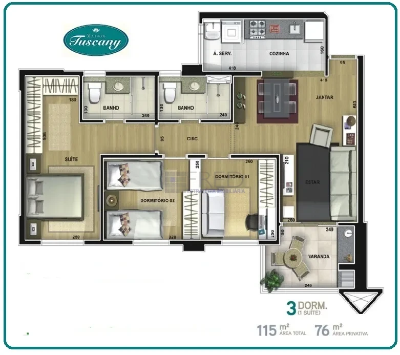 APARTAMENTO A VENDA - SOL DA MANHÃ - ANDAR BAIXO - MAISON TUSCANY