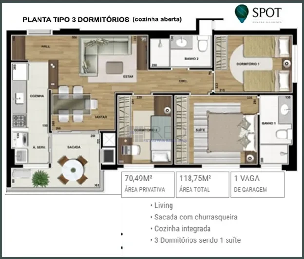 Imagens do imóveis APARTAMENTO A VENDA - SPOT CENTRO RESIDENCE - SOL DA MANHÃ - ANDAR ALTO