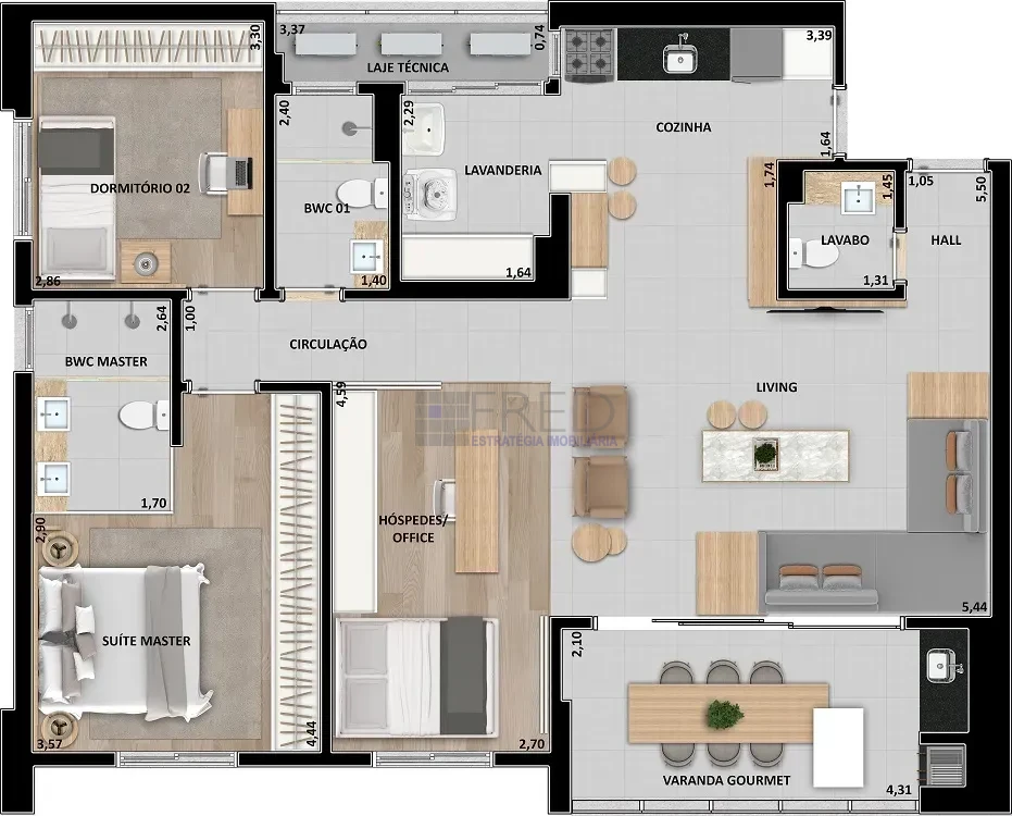 Imagens do imóveis APARTAMENTO A VENDA - TERRAZZA DI RIMINI -PLANTA 2 QUARTOS COM SALA ESTENDIDA