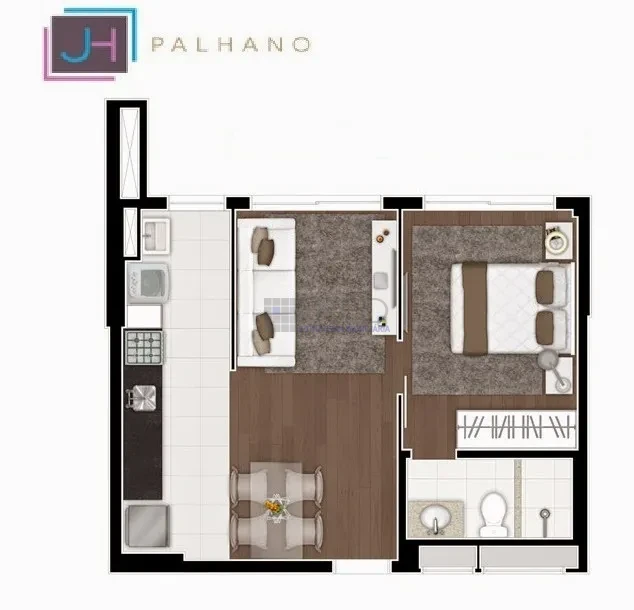 APARTAMENTO PARA LOCAÇÃO - JH  PALHANO - 01 QUARTO - MOBILIADO E EQUIPADO.