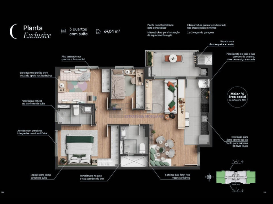 APARTAMENTO COM 3 QUARTOS A VENDA - HOME 433