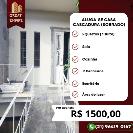 Imagens do imóveis CASA PARA LOCAÇÃO – CASCADURA, RIO DE JANEIRO