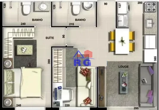 Apartamento 2 Quartos (1 Suíte) - Ed. Ester - Londrina/Pr