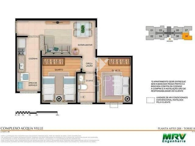 Imagens do imóveis AQUAVILLE LAGOA BONITA - à Venda – 2 Quartos – 41.42m² – Zona Leste – Londrina/PR