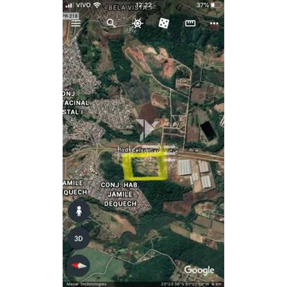 Imagens do imóveis Terreno à Venda – 72.500m² – Jardim Jamile Dequech – Região Sul – Londrina/PR