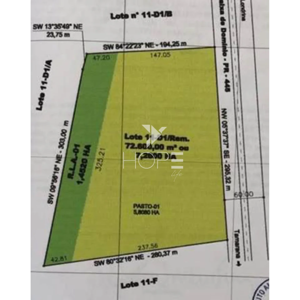 Imagens do imóveis Terreno à Venda – 72.500m² – Jardim Jamile Dequech – Região Sul – Londrina/PR
